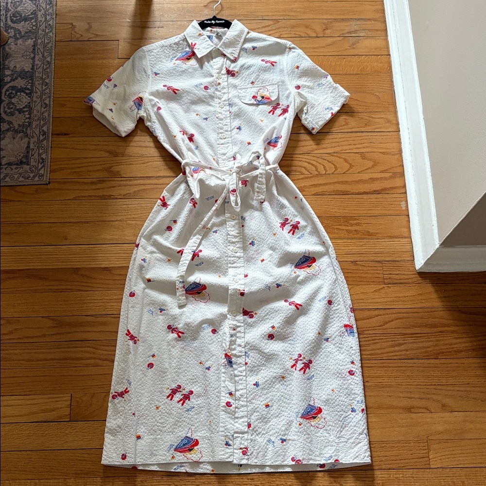 vintage nautical theme summer shirt dress